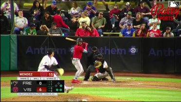 Roldy Brito doubles (1) on a fly ball to left fielder Jakey Josepha. Cameron Nelson scores.