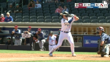 Ben McLaughlin singles on a line drive to right fielder Keith Jones II. Jesus Valdez scores. Manuel Pena to 2nd.