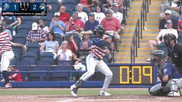 Luis Lameda singles on a ground ball to right fielder Jaden Fauske. Pedro Ibarguen scores.