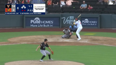 Chad Wallach homers (3) on a fly ball to left center field.