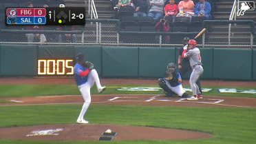 Luke Dickerson homers (3) on a fly ball to left field.