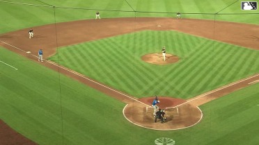 Alex Freeland singles on a sharp line drive to left fielder Zac Veen. James Tibbs III scores.