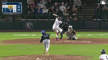 Roderick Arias homers (3) on a fly ball to center field. Jace Avina scores.