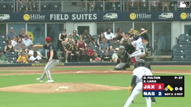 Luis Lara lofts a three-run home run