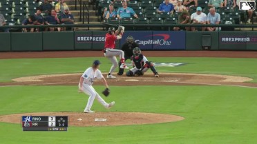Danny Serretti homers (4) on a fly ball to right field.