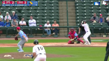 Justin Johnson grounds into a double play, third baseman Noah Mendlinger to second baseman Jon Jon Gazdar to first baseman Dakota Harris. Omar Hernandez out at 2nd. Justin Johnson out at 1st.