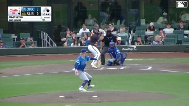 Niko Kavadas doubles (15) on a line drive to right fielder James Tibbs III. Raudi Rodriguez scores.