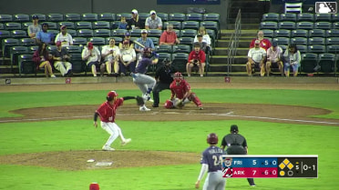 Orlando Martinez grounds into a double play, shortstop J.T. Arruda to first baseman Hunter Fitz-Gerald. Corey Joyce out at 2nd. Orlando Martinez out at 1st.