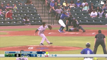 Connor Rasmussen singles on a ground ball to second baseman Yamvier Carrero. Jhosmmel Zue scores.