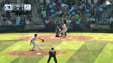 Brandon Eike grounds out, shortstop Adrian Rodriguez to first baseman Modeifi Marte. Josh Caron scores.