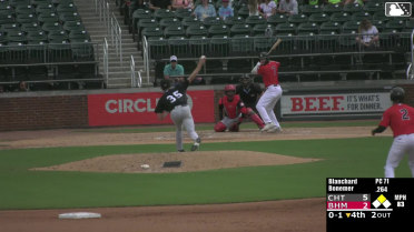 Caleb Bonemer singles on a line drive to left fielder Johnny Ascanio. Samuel Zavala scores.