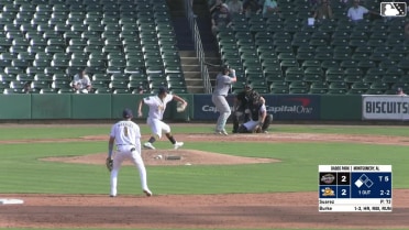 Blake Burke out on a sacrifice fly to center fielder Theo Gillen. Dylan O'Rae scores.