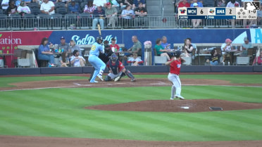 Manuel Pena homers (13) on a fly ball to right field.
