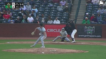 Easton Carmichael homers (2) on a fly ball to right field.