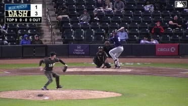 Ethan Petry homers (7) on a fly ball to right field.