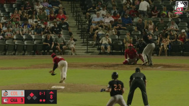 Adam Zebrowski triples (1) on a sharp fly ball to left fielder Carter Graham. Alex Lodise scores.