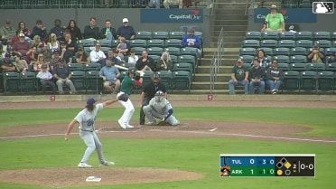 J.T. Arruda doubles (1) on a sharp line drive to right fielder Zyhir Hope. Nick Raposo scores.