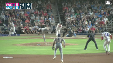 Tucker Flint singles on a ground ball to right fielder Cam Cannarella. Raudi Rodriguez scores.