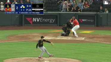 Joey Meneses homers (3) on a fly ball to center field. Bryan Lavastida scores.