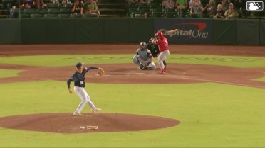 Rainiel Rodriguez homers (13) on a line drive to left field.