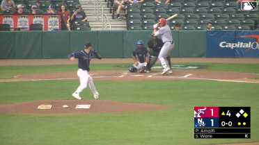 Bryson Ware doubles (6) on a sharp line drive to right fielder Eddie Micheletti Jr. Raylin Heredia scores.
