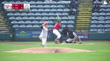 Duce Gourson homers (1) on a fly ball to center field.