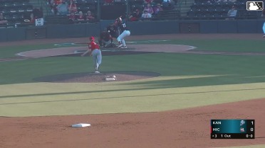Paulino Santana homers (5) on a fly ball to center field.