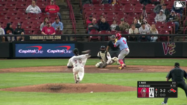 Jesús Báez singles on a line drive to left fielder Josh Adamczewski. Tai Peete scores. Rainiel Rodriguez to 2nd.