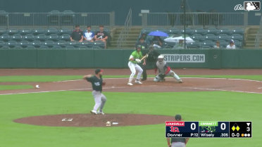 Brett Wisely bunt pops into a double play, pitcher Hagen Danner to first baseman Michael Toglia. Luke Williams out at 1st.