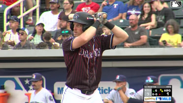 Conner Capel triples (1) on a line drive to center fielder Santiago Espinal. Vimael Machín scores. Ryan Ritter scores.