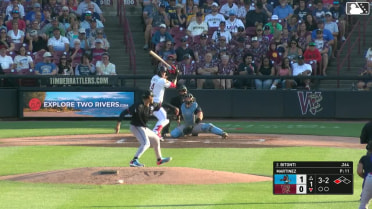 Eric Bitonti out on a sacrifice fly to center fielder Dillon Head. Daniel Dickinson scores.