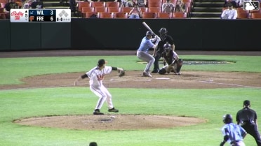 Devin Fitz-Gerald doubles (5) on a line drive to left fielder Braylin Tavera. Elijah Nunez scores.