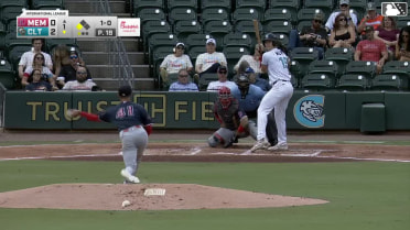 Joey Wiemer singles on a line drive to center fielder Victor Scott II. Korey Lee scores.