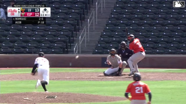 Johnathan Rodríguez doubles (4) on a sharp line drive to left fielder Kai Murphy. Brayan Buelvas scores.