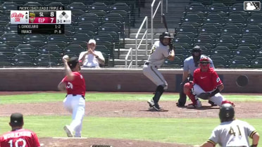 Jeimer Candelario homers (10) on a fly ball to right field. Ben Gobbel scores.