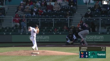 Joey Meneses homers (8) on a fly ball to left center field.