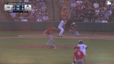 Milan Tolentino doubles (15) on a ground ball to right fielder Austin Hendrick. Kody Huff scores.