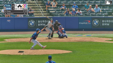 Milan Tolentino homers (13) on a fly ball to right field.
