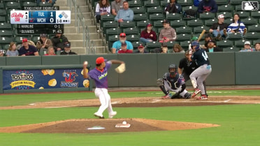 Elijah Hainline singles on a line drive to left fielder Jaime Ferrer. Kendall George scores.