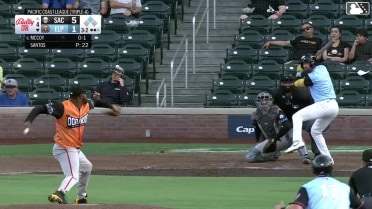Mason McCoy homers (8) on a fly ball to left field. Will Wagner scores.