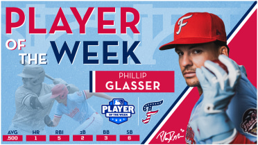 Glasser Named Carolina League Player of the Week