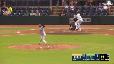 David McCabe out on a sacrifice fly to left fielder Robert Hassell III. Jim Jarvis scores.