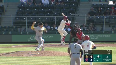 Nolan Jones homers (3) on a fly ball to left center field. Leo Rivas scores.