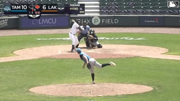 Jude Warwick triples (1) on a fly ball to center fielder Willy Montero. Jack Goodman scores.