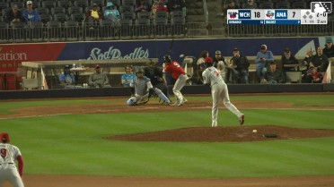 Kyle DeBarge homers (4) on a fly ball to center field.