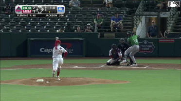 Jeremiah Jackson homers (4) on a fly ball to center field.