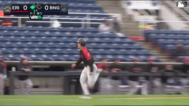 John Peck out on a sacrifice fly to center fielder A.J. Ewing. Brett Callahan scores.