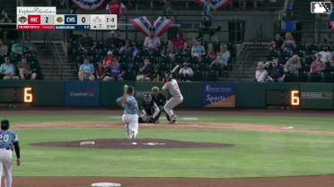Yolfran Castillo triples (2) on a fly ball to right fielder Brailer Guerrero. Daniel Flames scores.