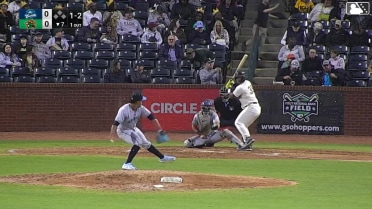 Axiel Plaz homers (1) on a fly ball to center field.