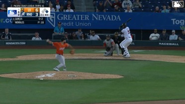 Aramis Garcia doubles (4) on a sharp line drive to center fielder Junior Perez. Jacob Amaya scores.